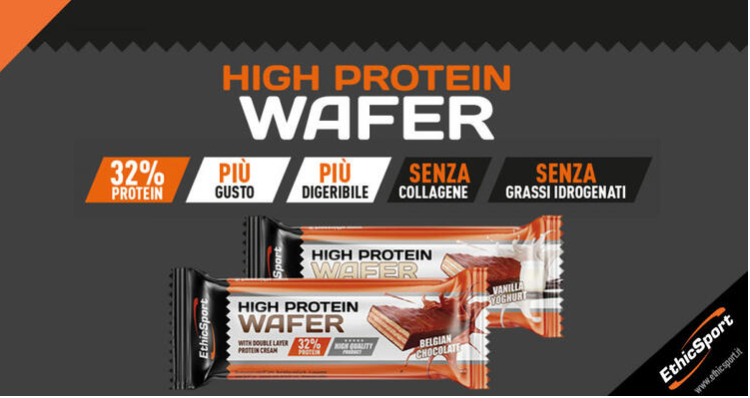 High Protein Wafer, Un’altra Novità Firmata EthicSport. E’ Arrivato Il Delizioso Wafer Al Cioccolato E Vaniglia Ad Elevato Contenuto Proteico